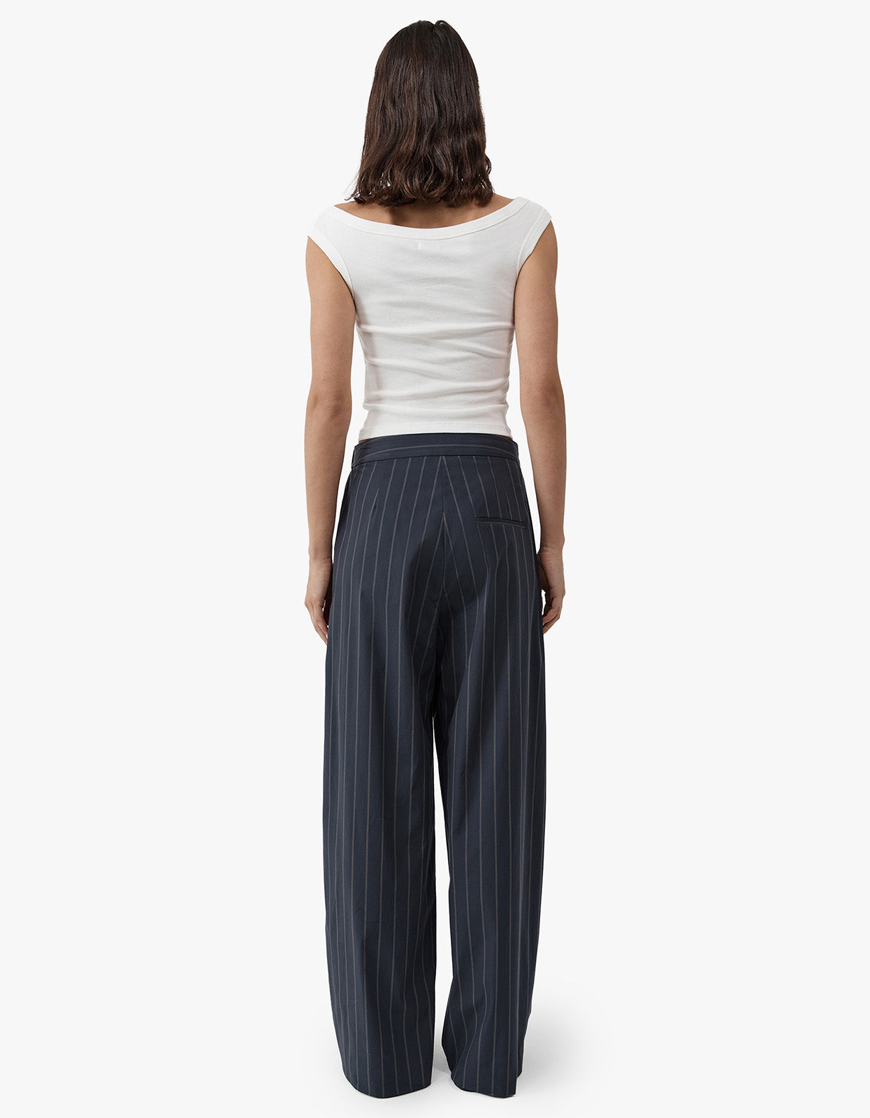 Stripe Relaxed Pleat Pants - Ink Stripe