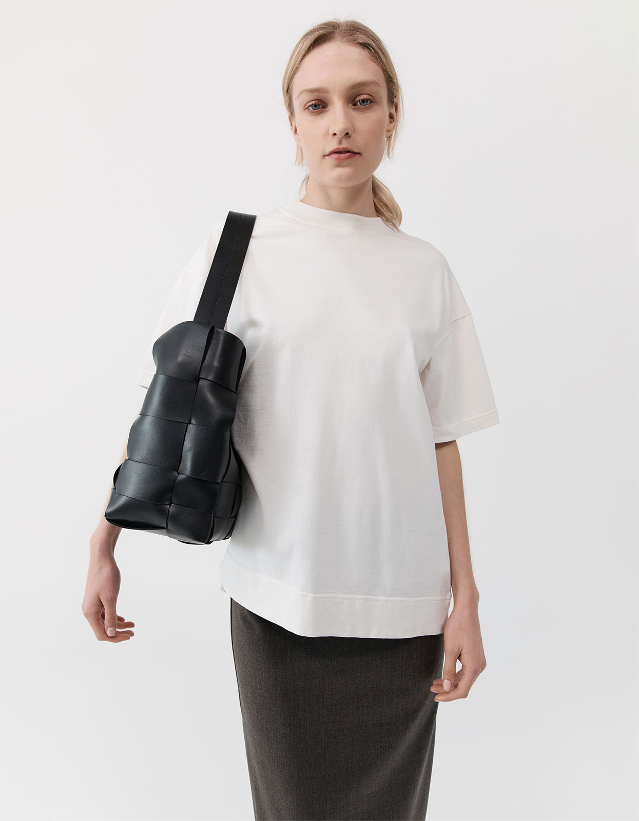Woven Large Tote - Black