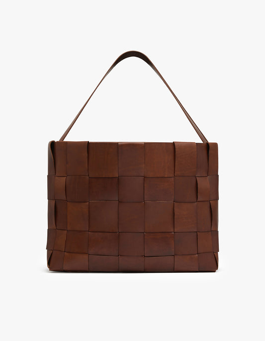 Woven Large Tote - Chestnut