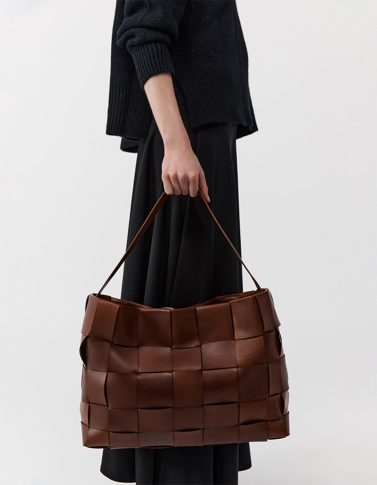 Woven Large Tote - Chestnut