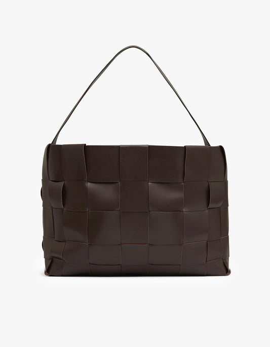 Woven Large Tote - Chocolate