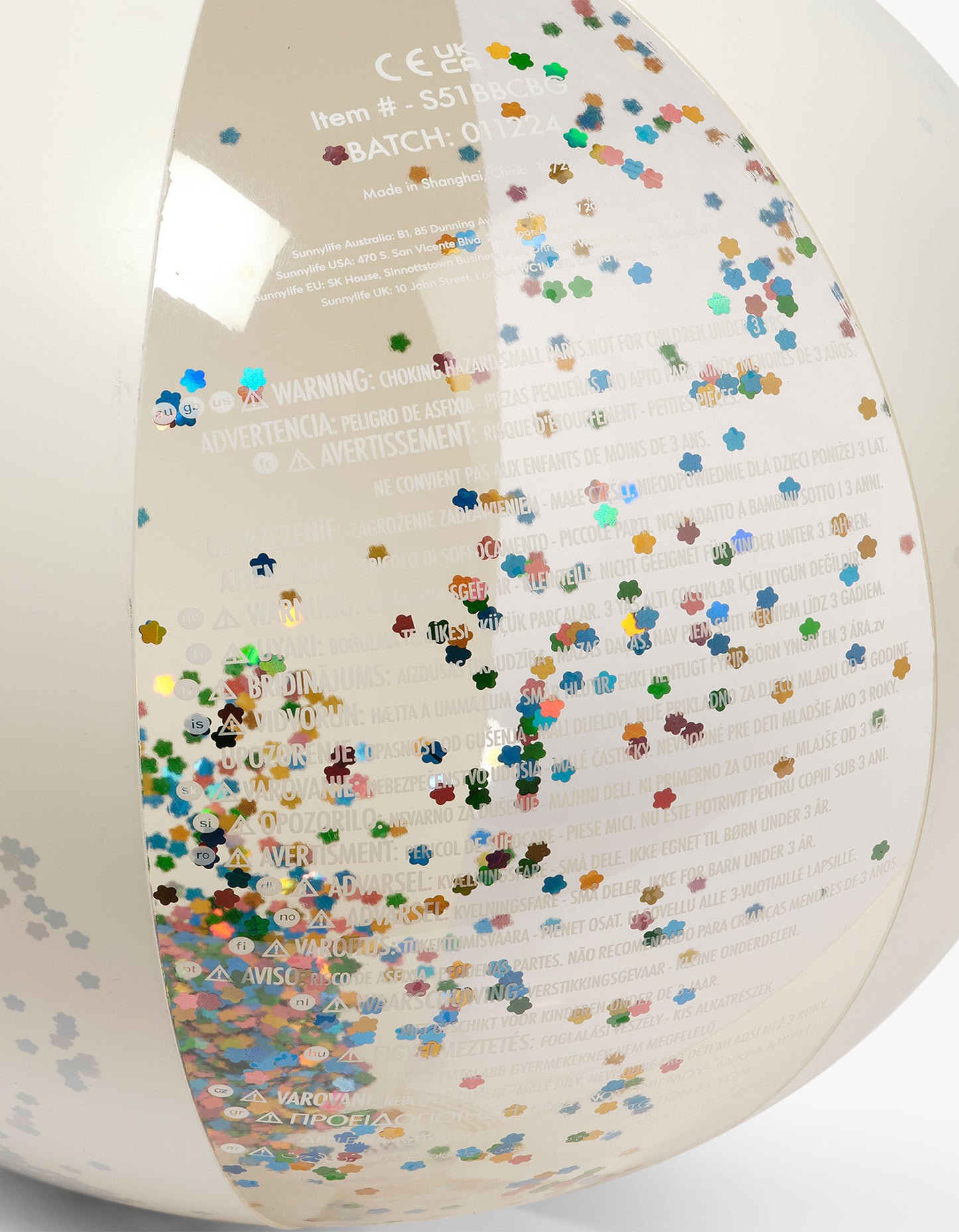 Inflatable Beach Ball - Cotton Candy Glitter