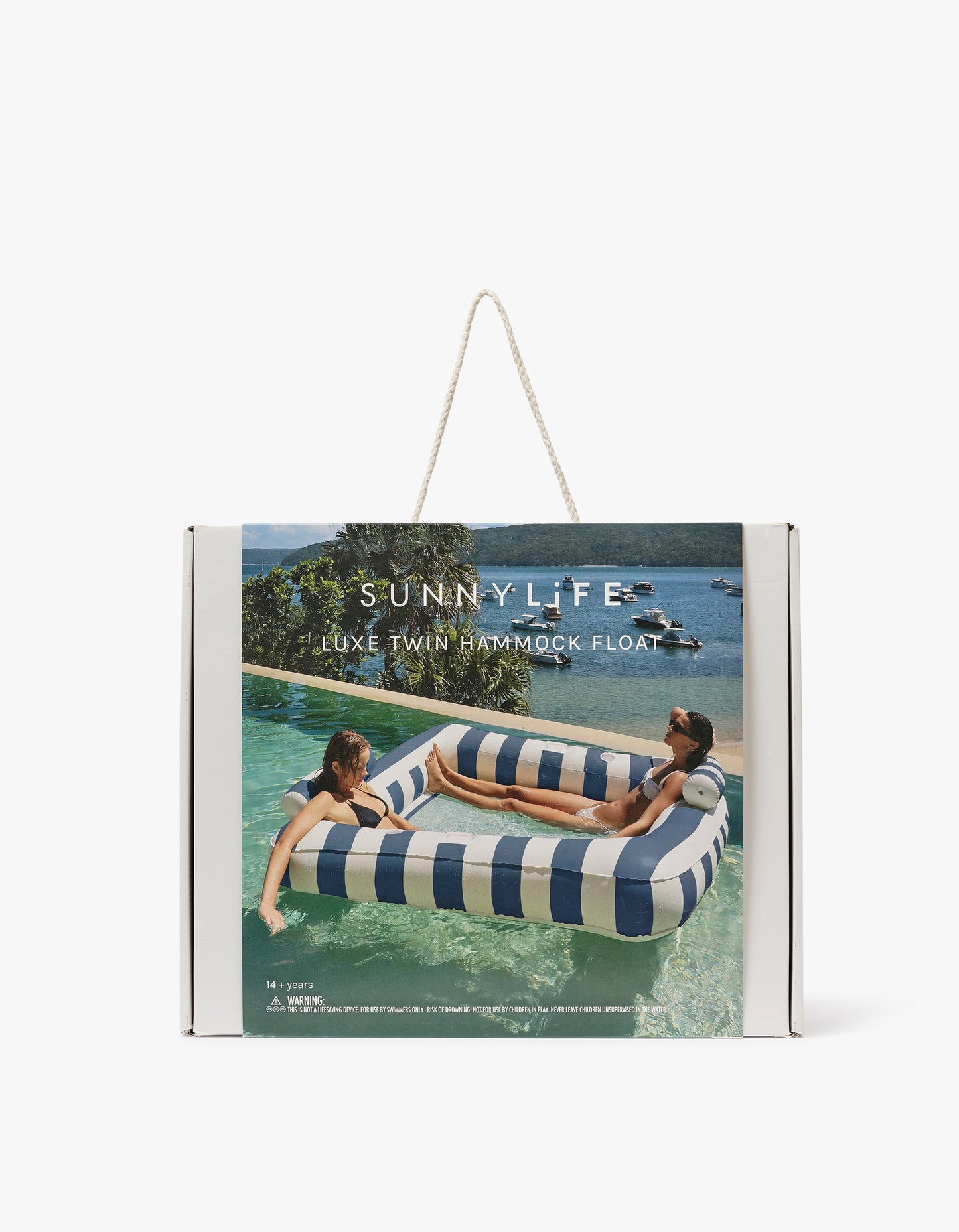 Deluxe Twin Hammock Float - Le Weekend Navy Stripe
