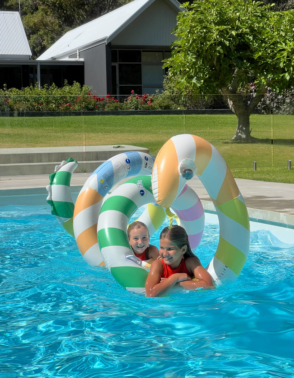 Giant Inflatable Noodle - Poolside Sorbet Stripe