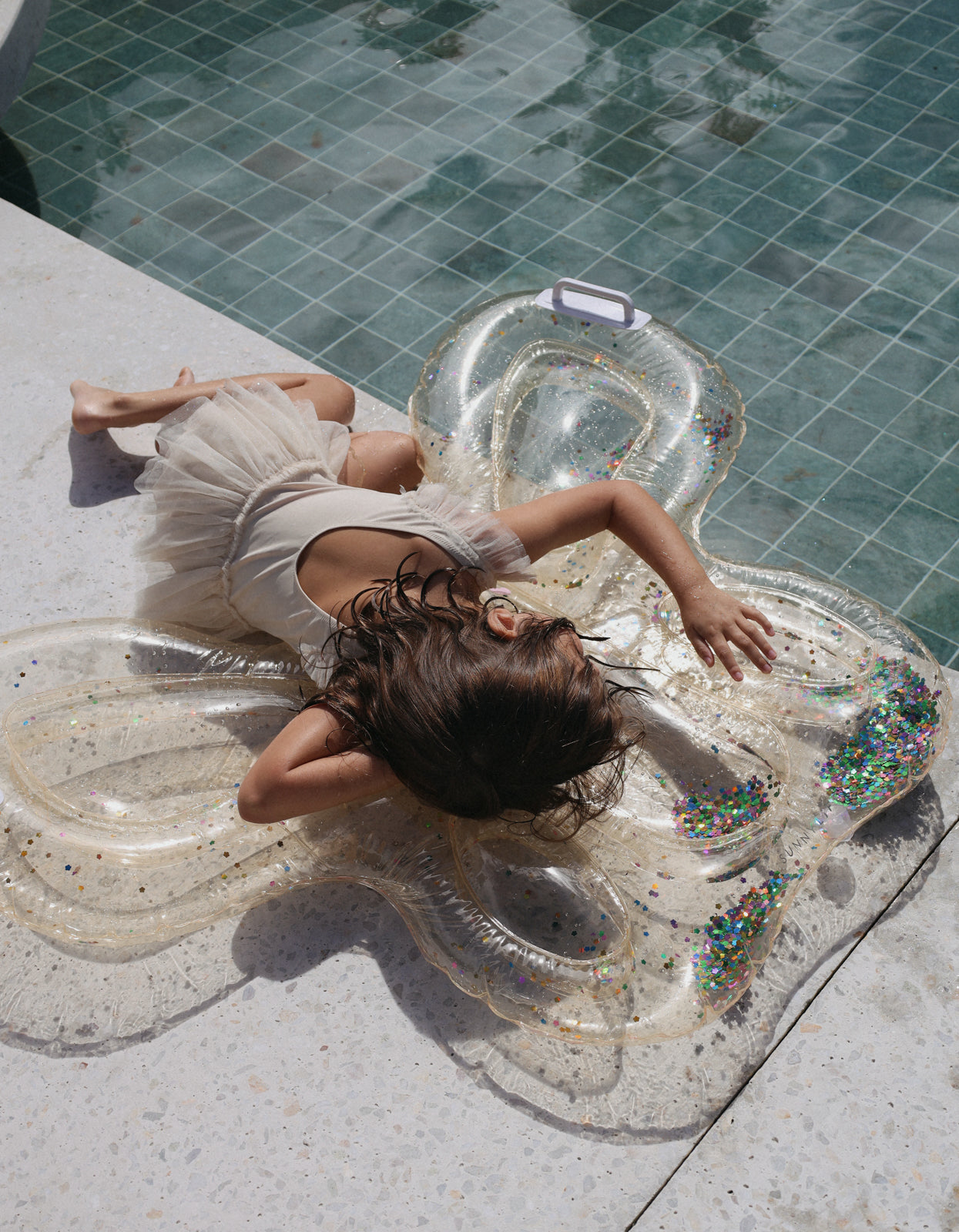 Kids Lie-On Float Cotton Candy Glitter - Cotton Candy Glitter