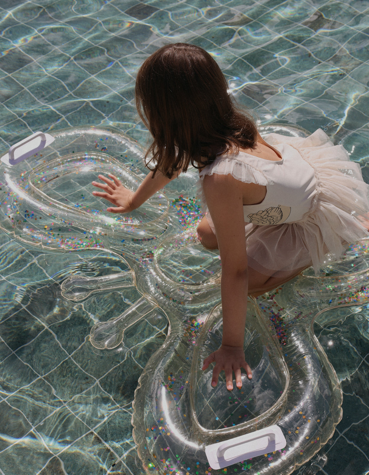 Kids Lie-On Float Cotton Candy Glitter - Cotton Candy Glitter