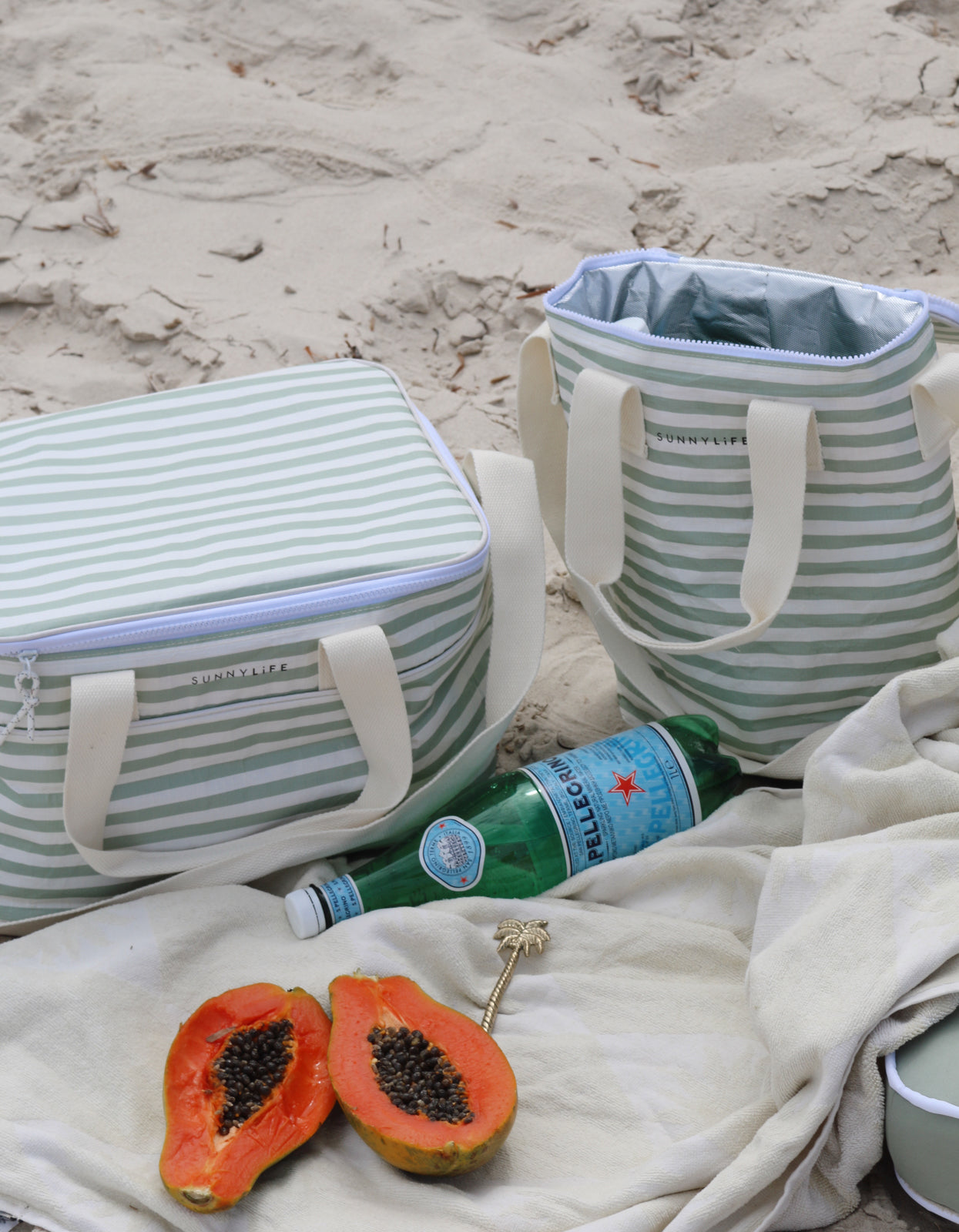 Light Cooler Bag - Sea Sage Stripe
