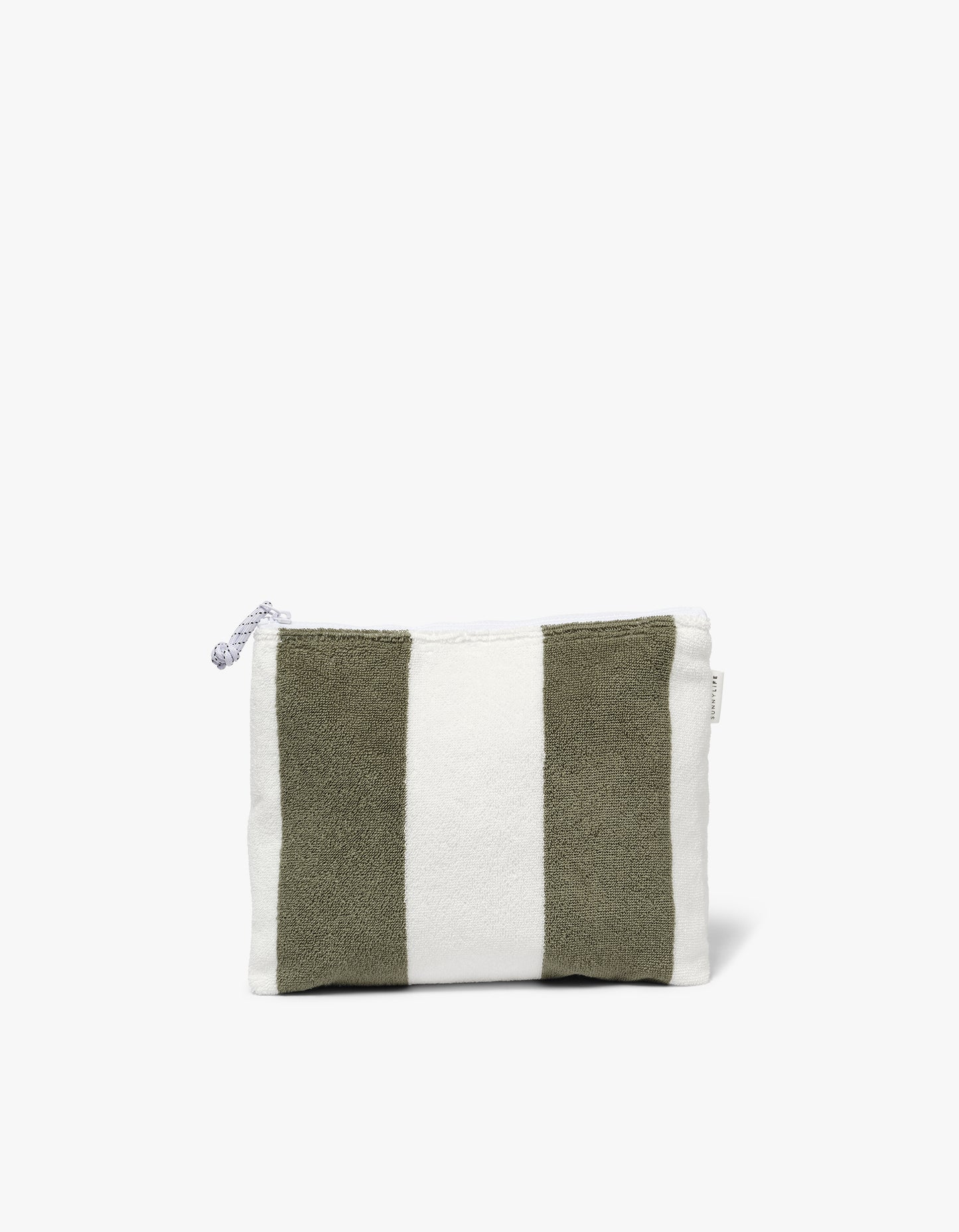 Terry Beach Pouch - The Vacay Olive Stripe