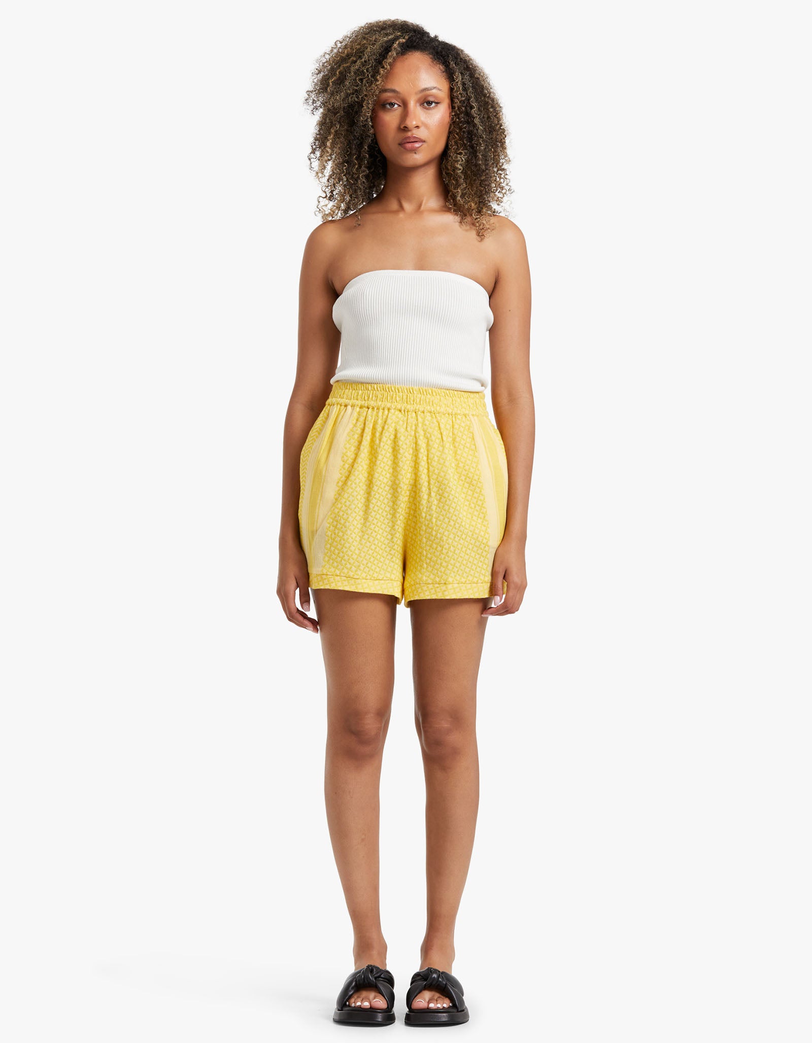 Yellow linen clearance shorts