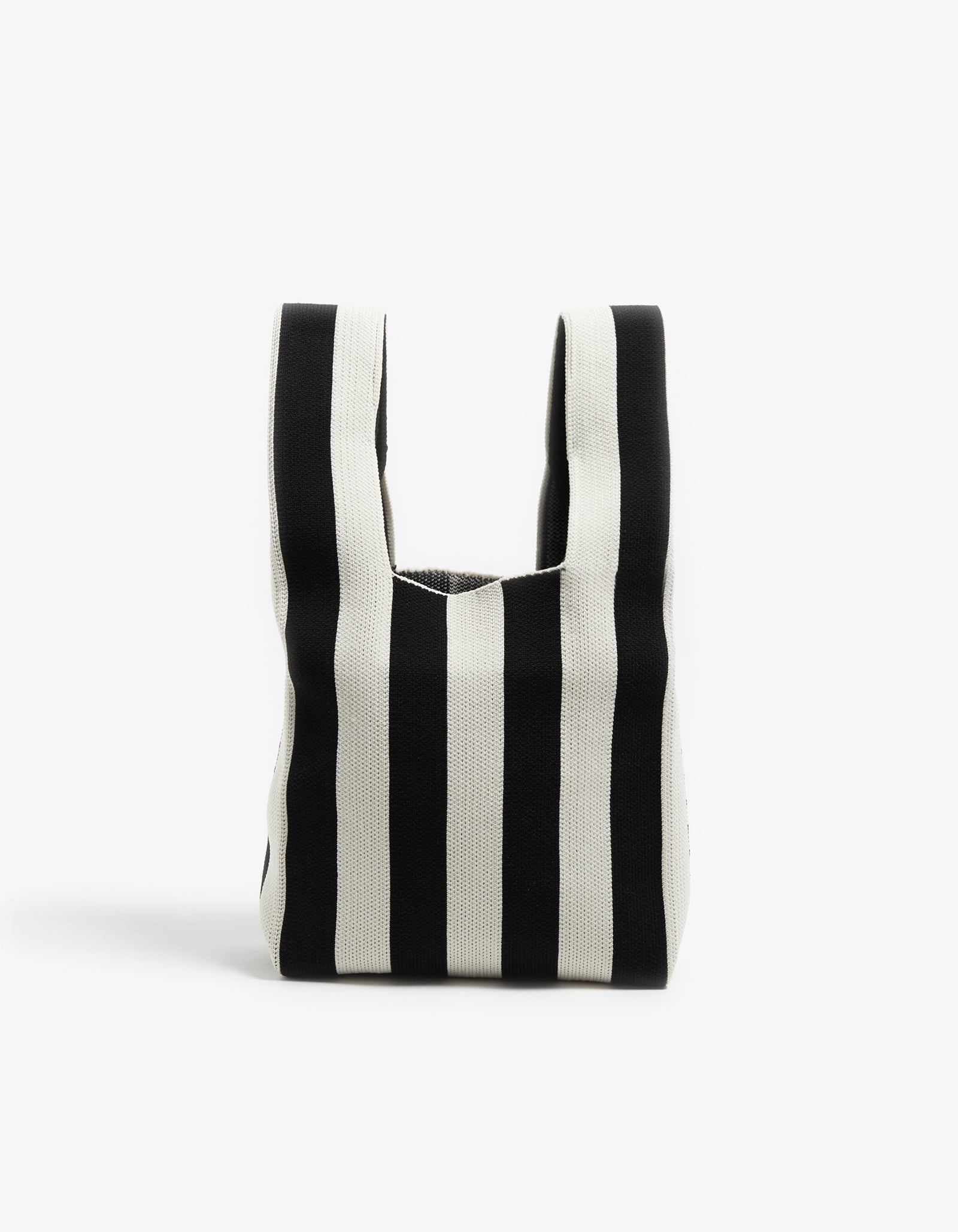 Black and outlet white striped tote