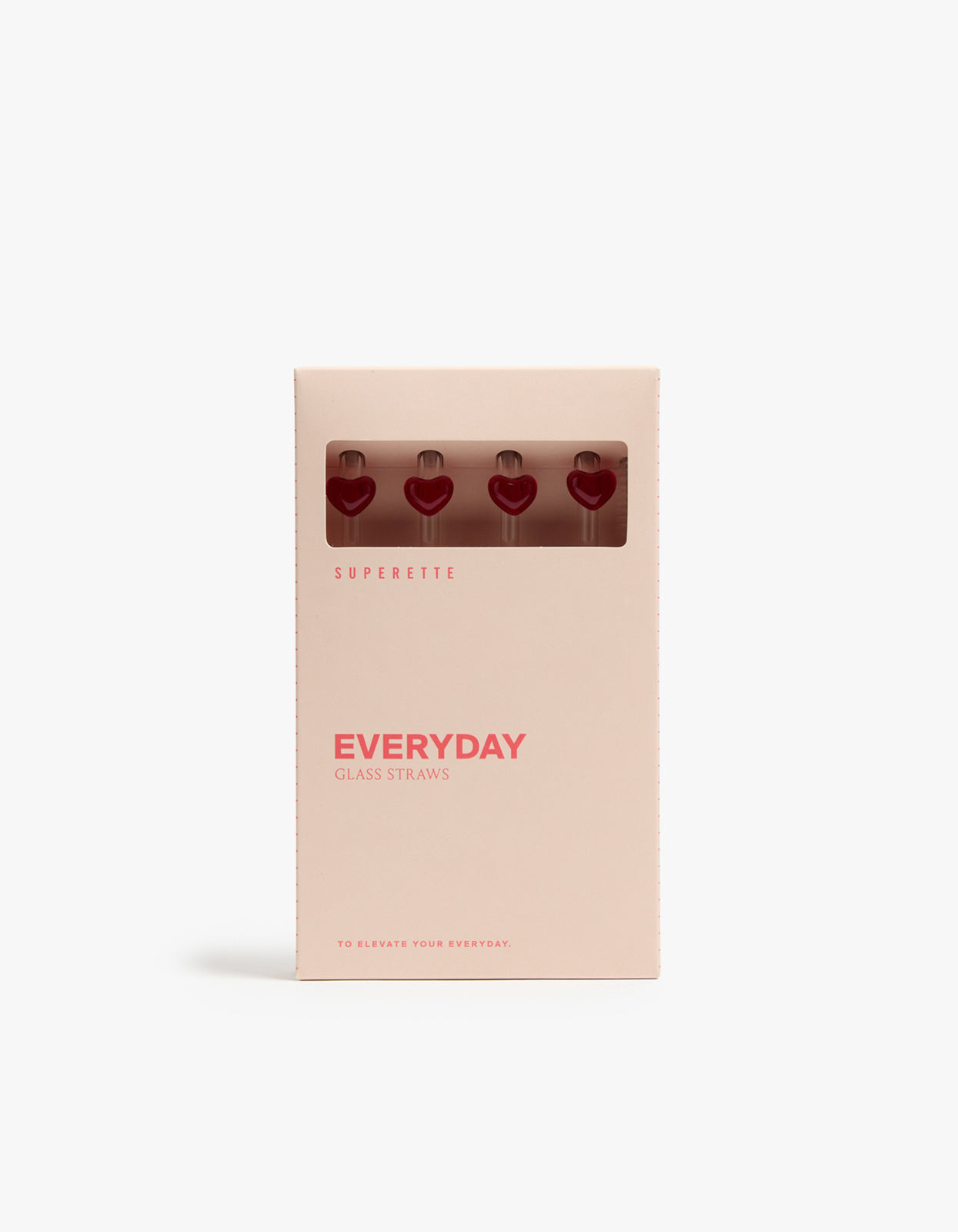 Everyday Glass Straws - Red Heart