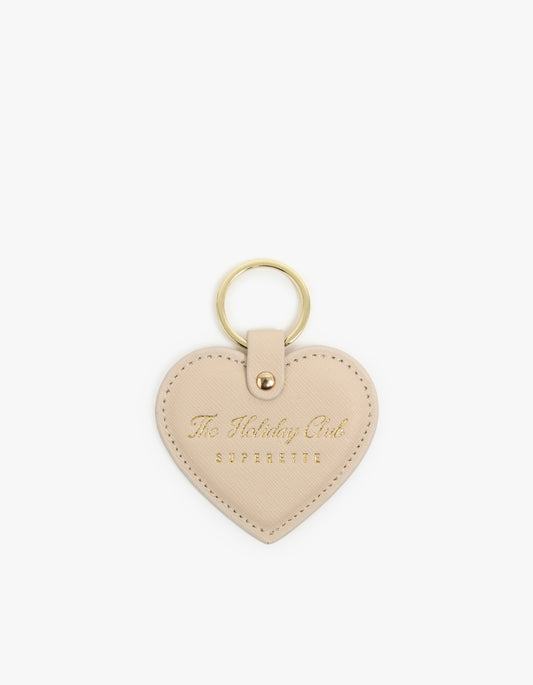 Holiday Club Heart Key Ring - Cream