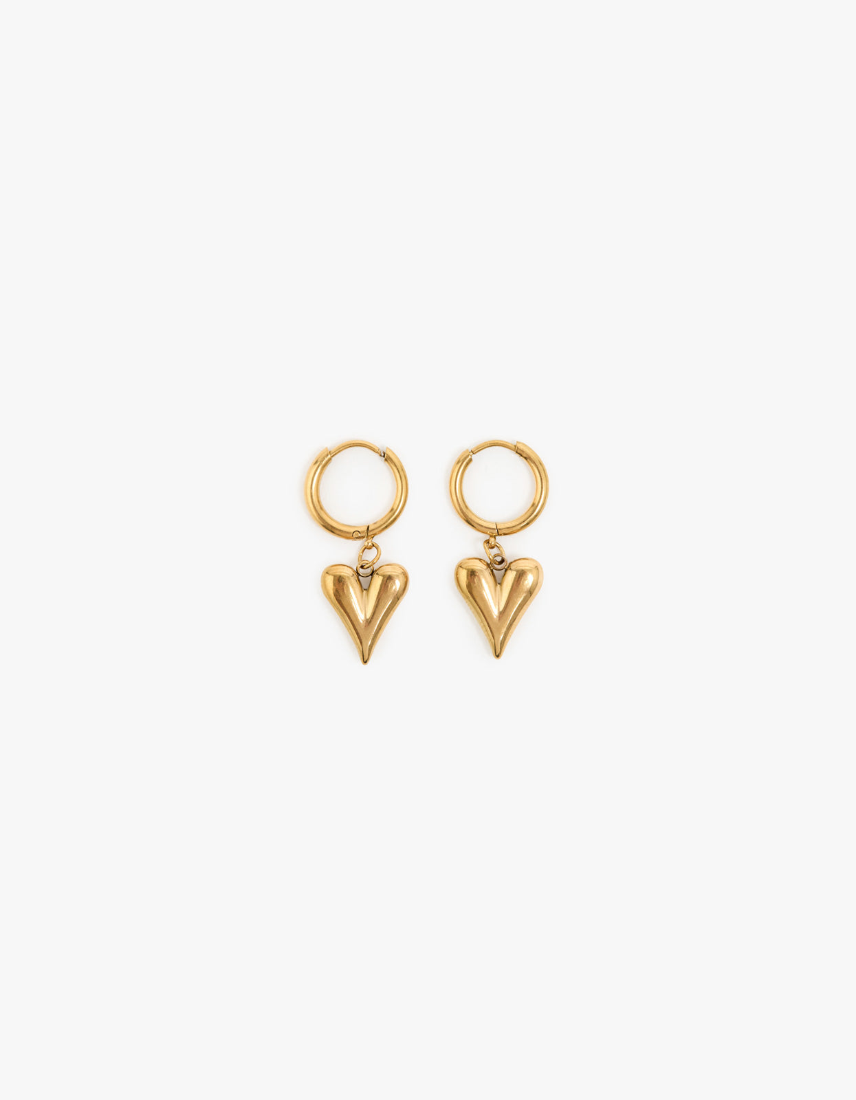 Cece Heart Hoops - Gold Plated