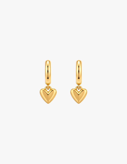Elodie Heart Hoops - Gold Plated