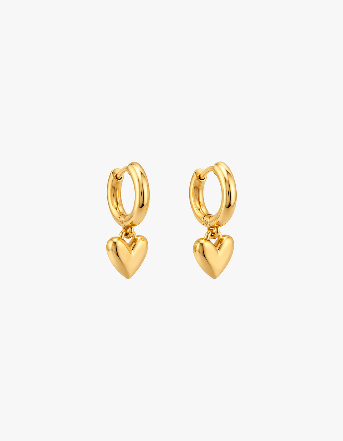 Elodie Heart Hoops - Gold Plated