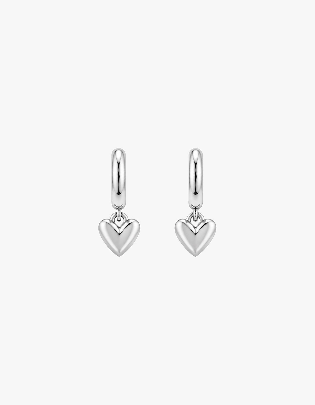 Elodie Heart Hoops - Silver