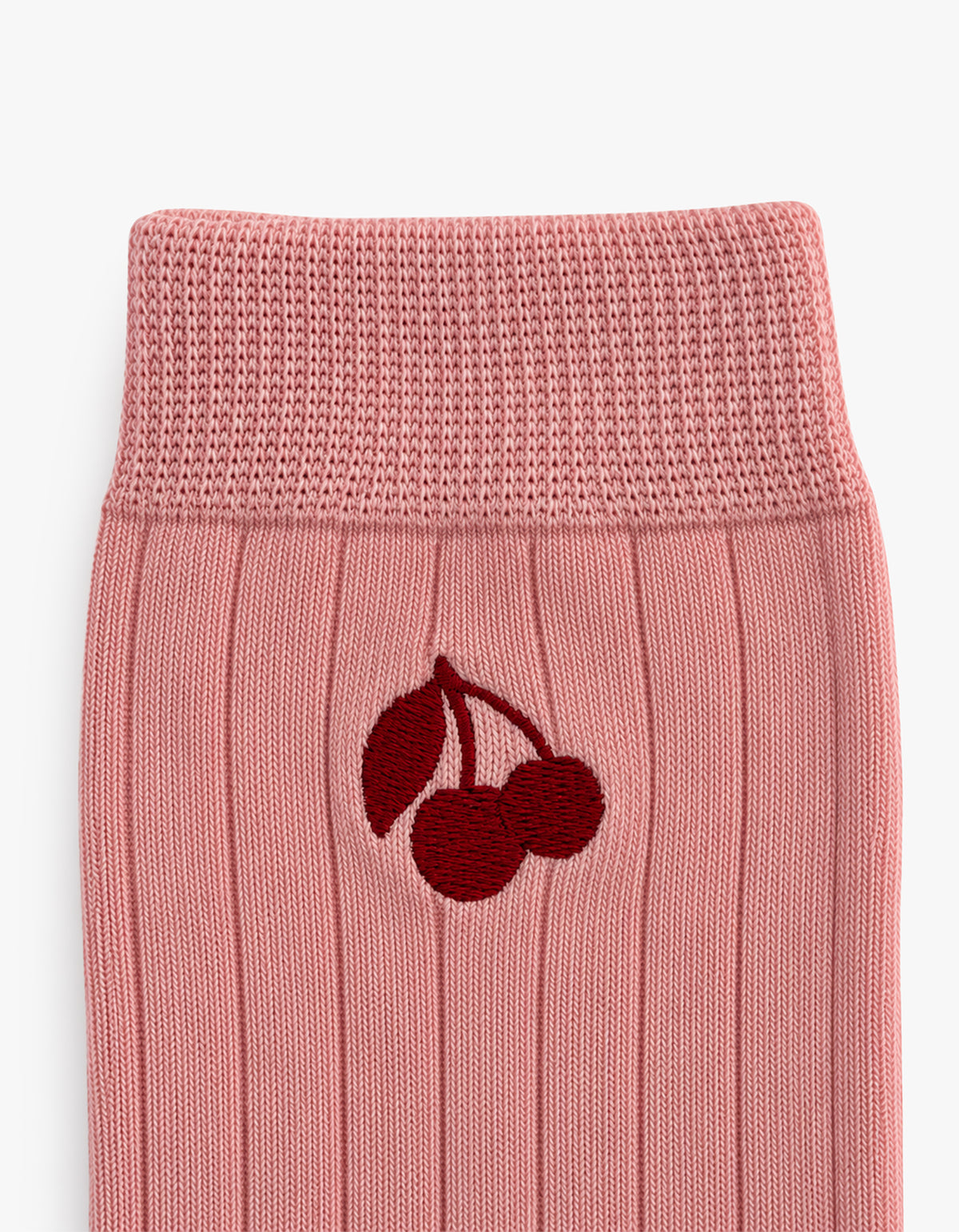 Embroidered Crew Sock - Cherries