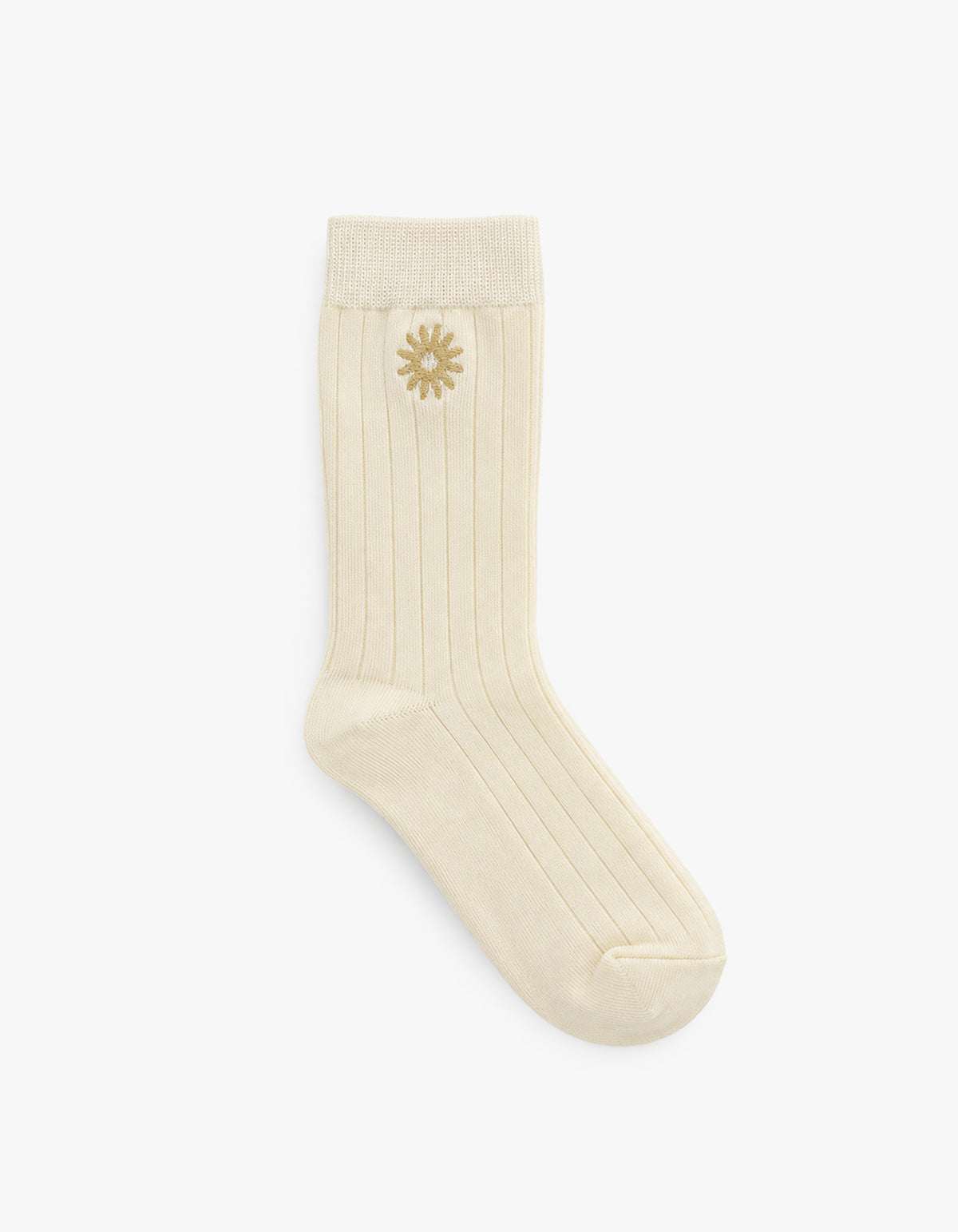 Embroidered Crew Sock - Sunshine