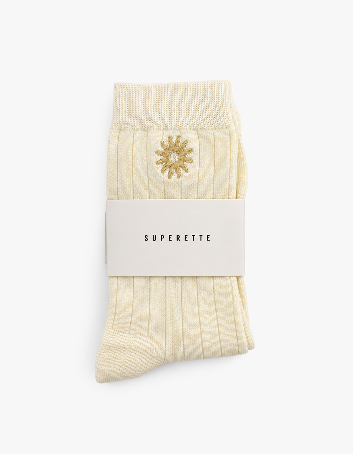 Embroidered Crew Sock - Sunshine