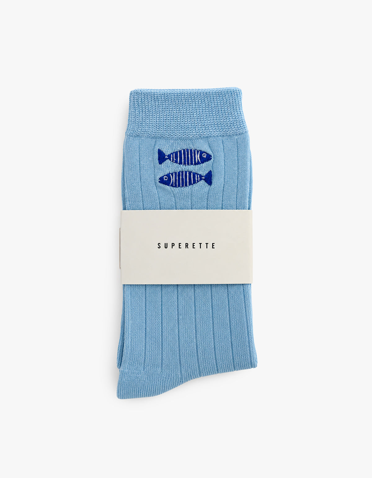 Embroidered Crew Sock - Sardines