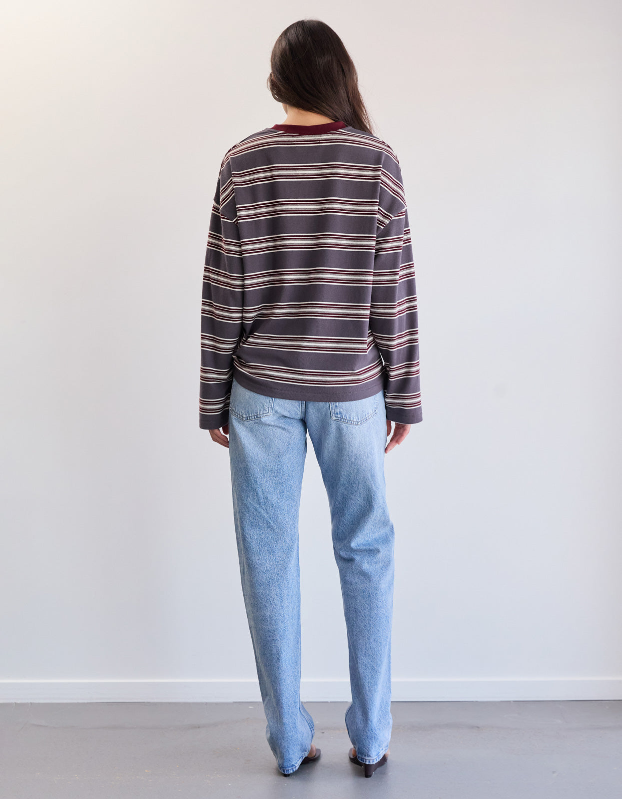Bonnie L/S Stripe Tee - Dove Stripe