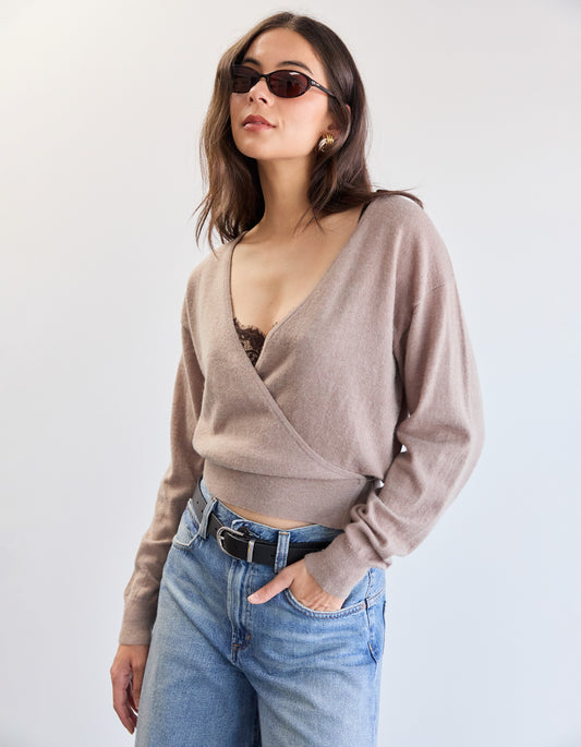 Sable Wrap Cardigan - Beige