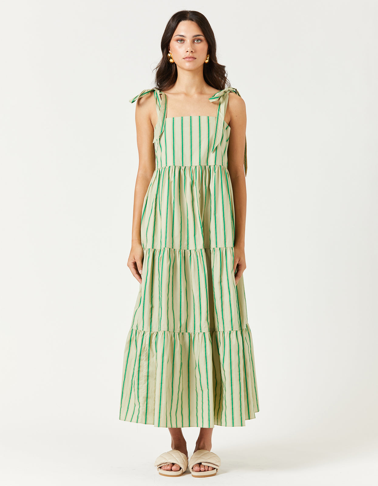 Superette | Harris Dress - Green Stripe