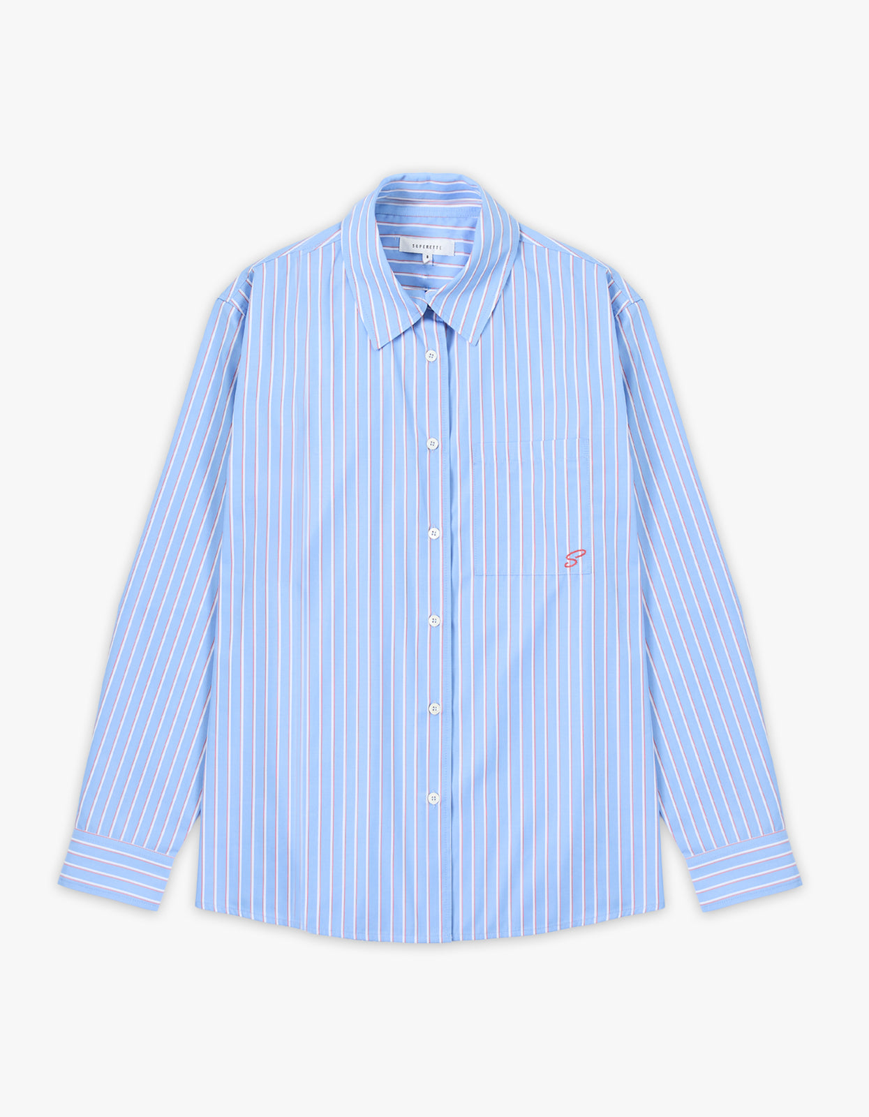 Jane Shirt - Blue/White/Orange