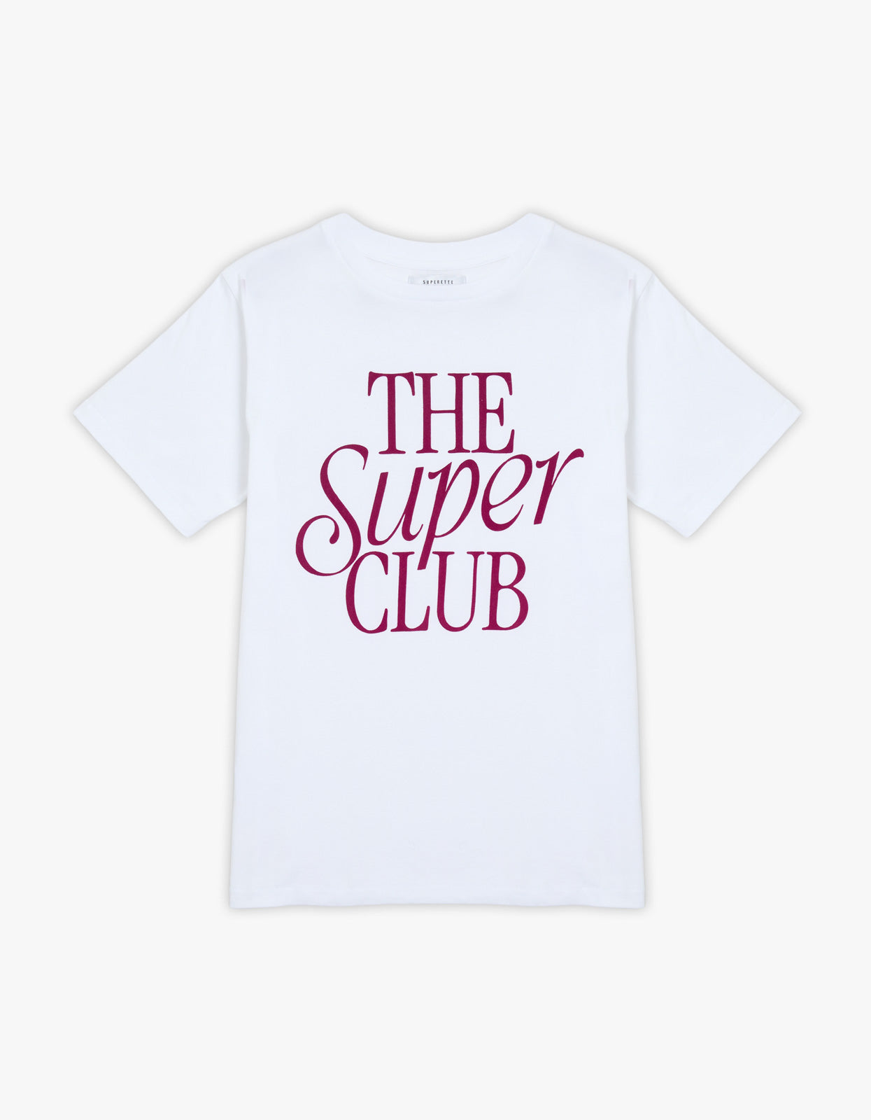 The Super Club Super Stack Tee - White/Burg