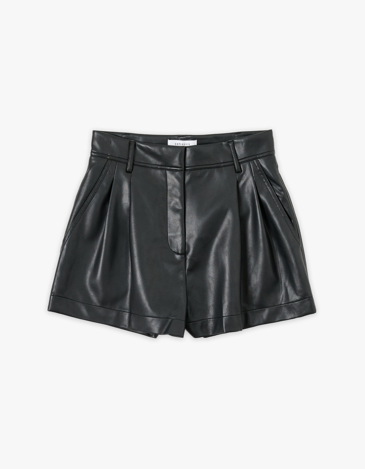 Boston Faux Leather Short - Black