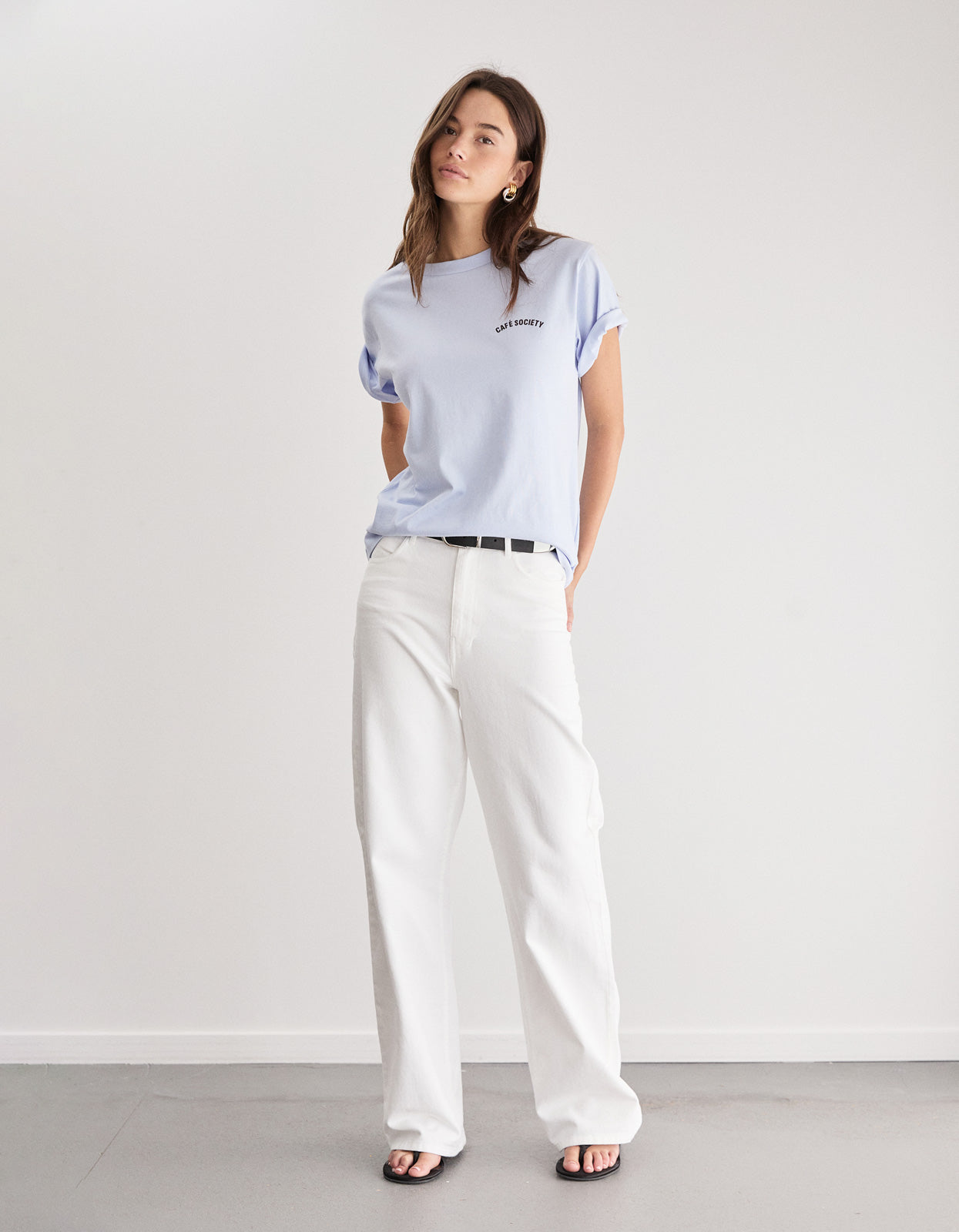 Cafe Society Tee - Pale Blue