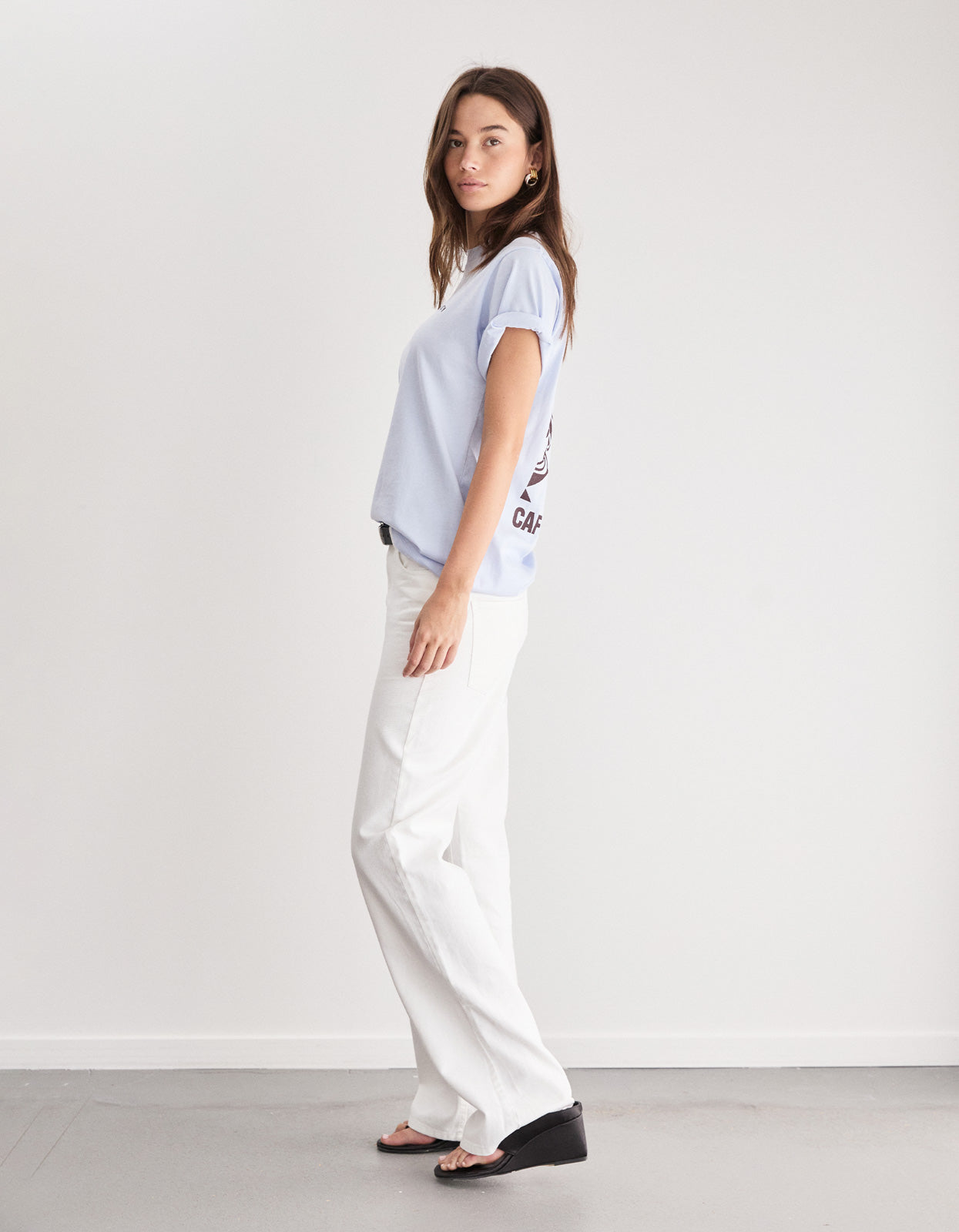 Cafe Society Tee - Pale Blue