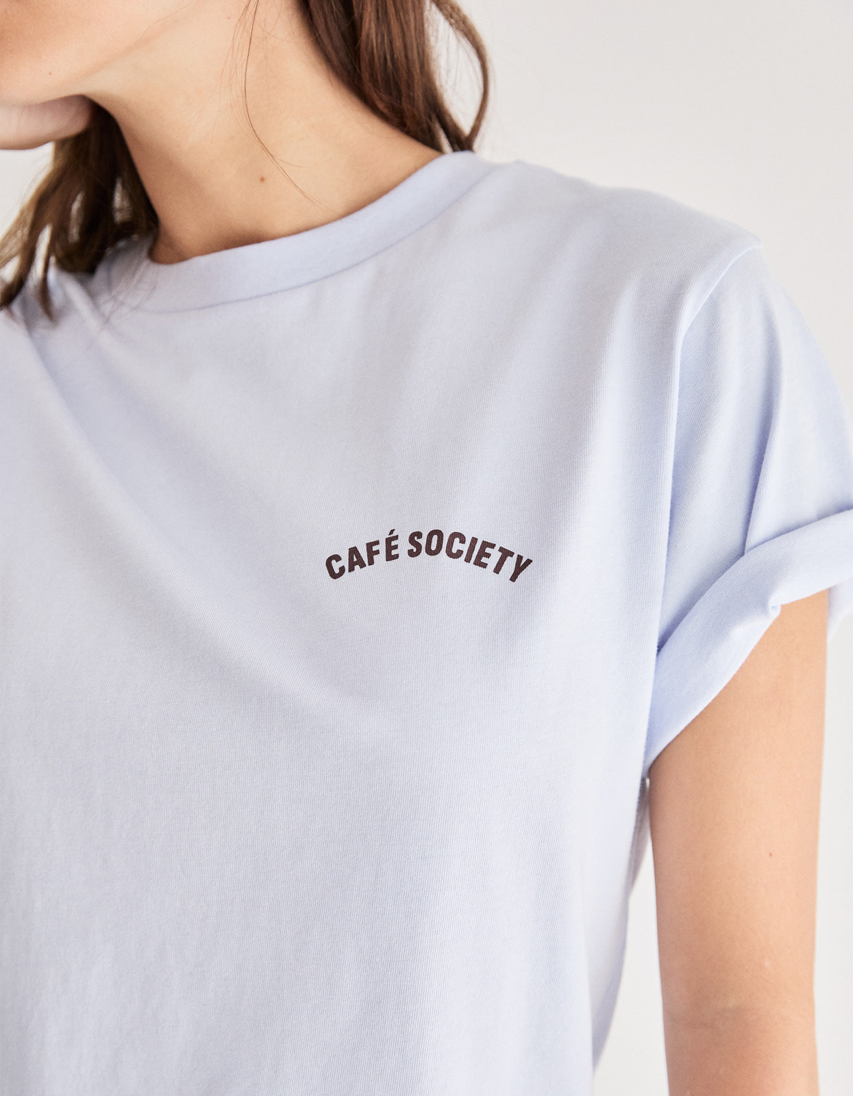 Cafe Society Tee - Pale Blue