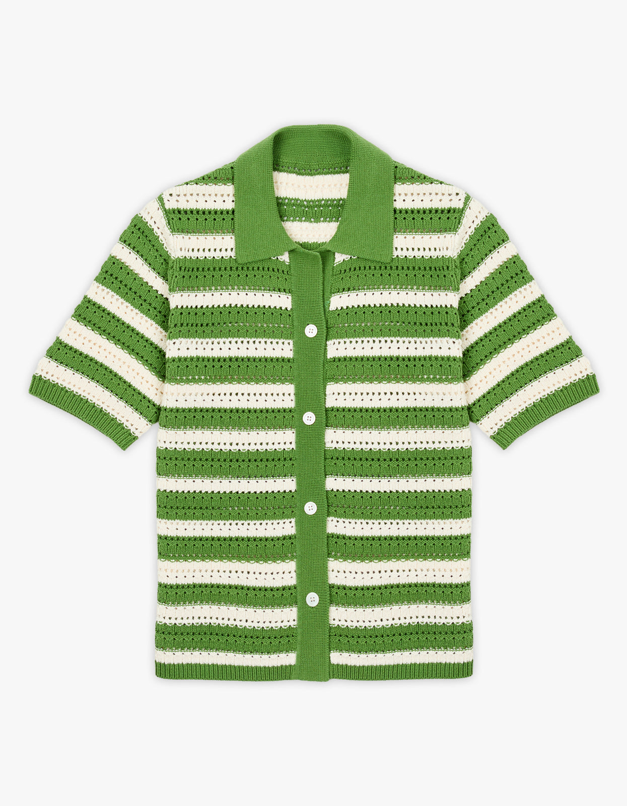 Luca Knit Shirt - Green/Ivory