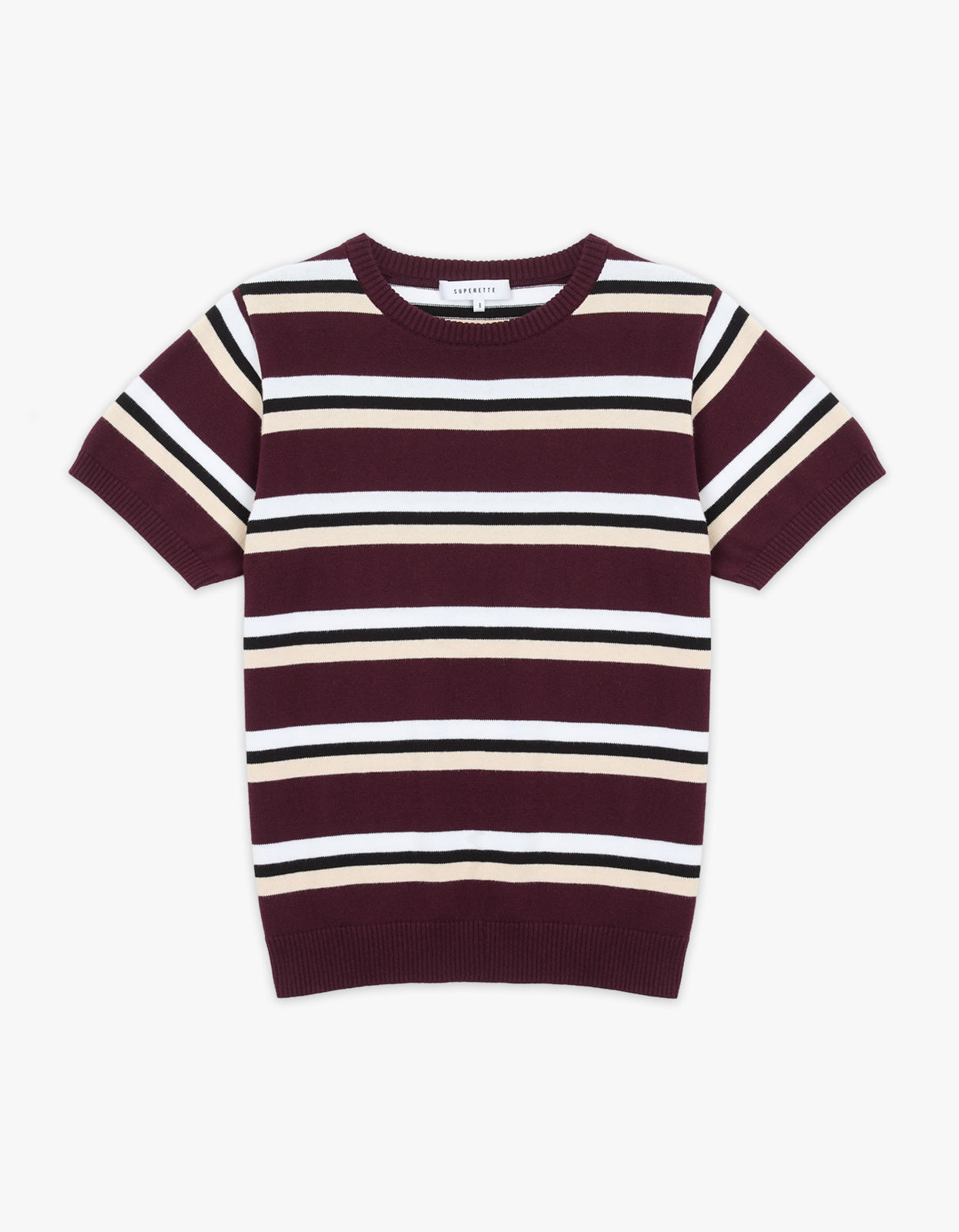 Capri Tee - Burgundy Stripe