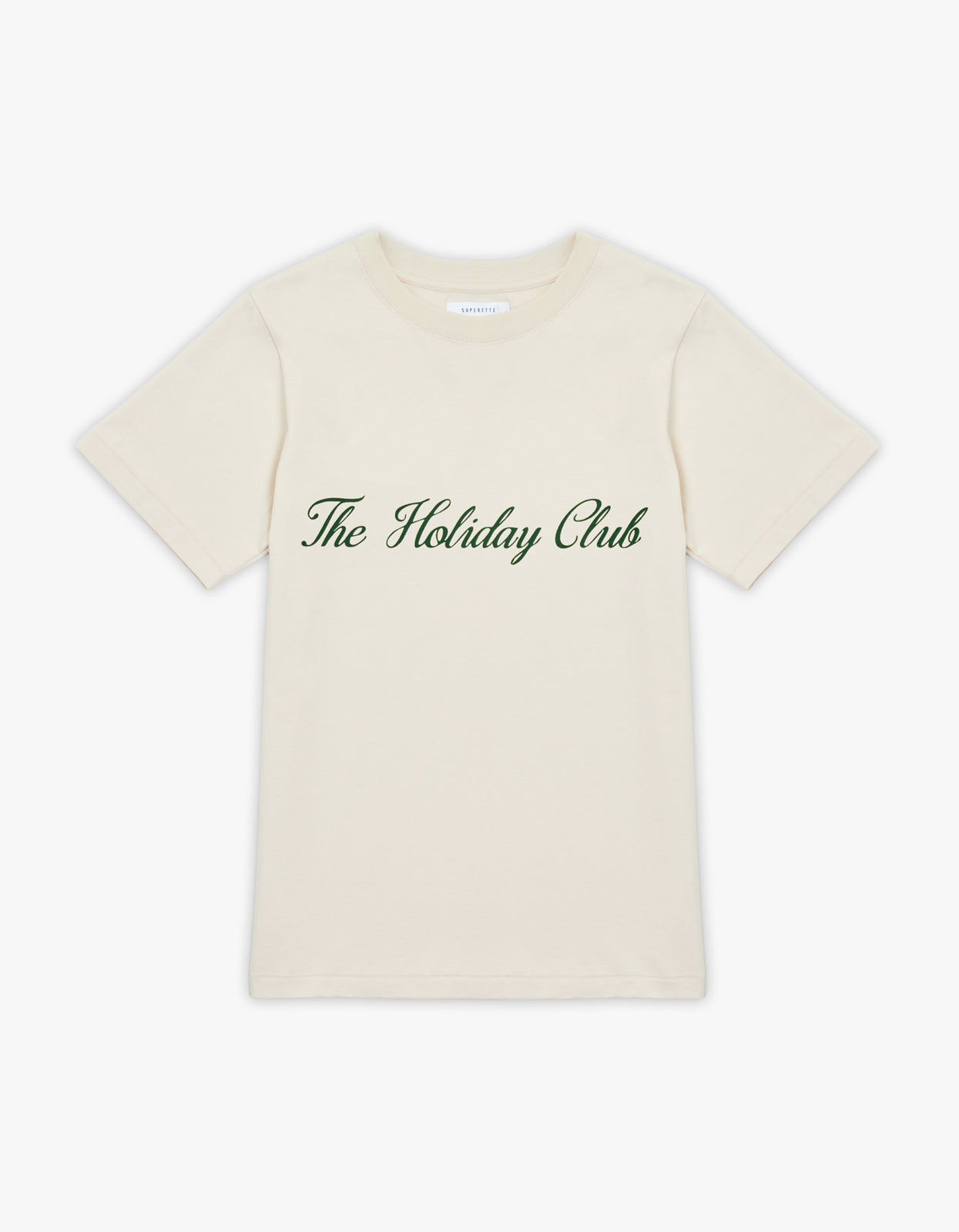 Holiday Club Script Tee - Oat Milk