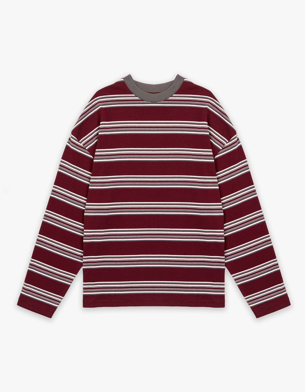 Bonnie L/S Stripe Tee - Burgundy Stripe