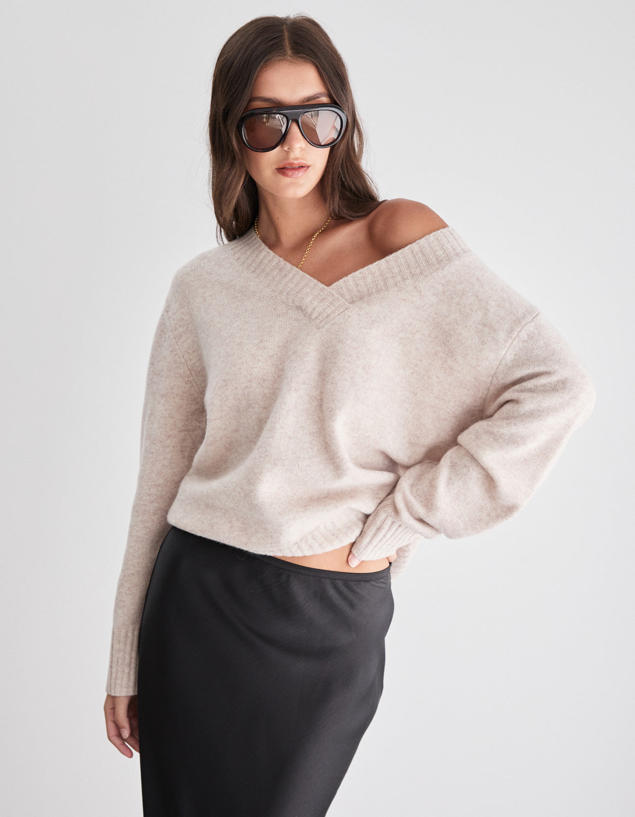 Eliza Knit Crew - Oat