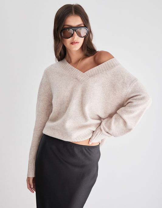 Eliza Knit Crew - Oat