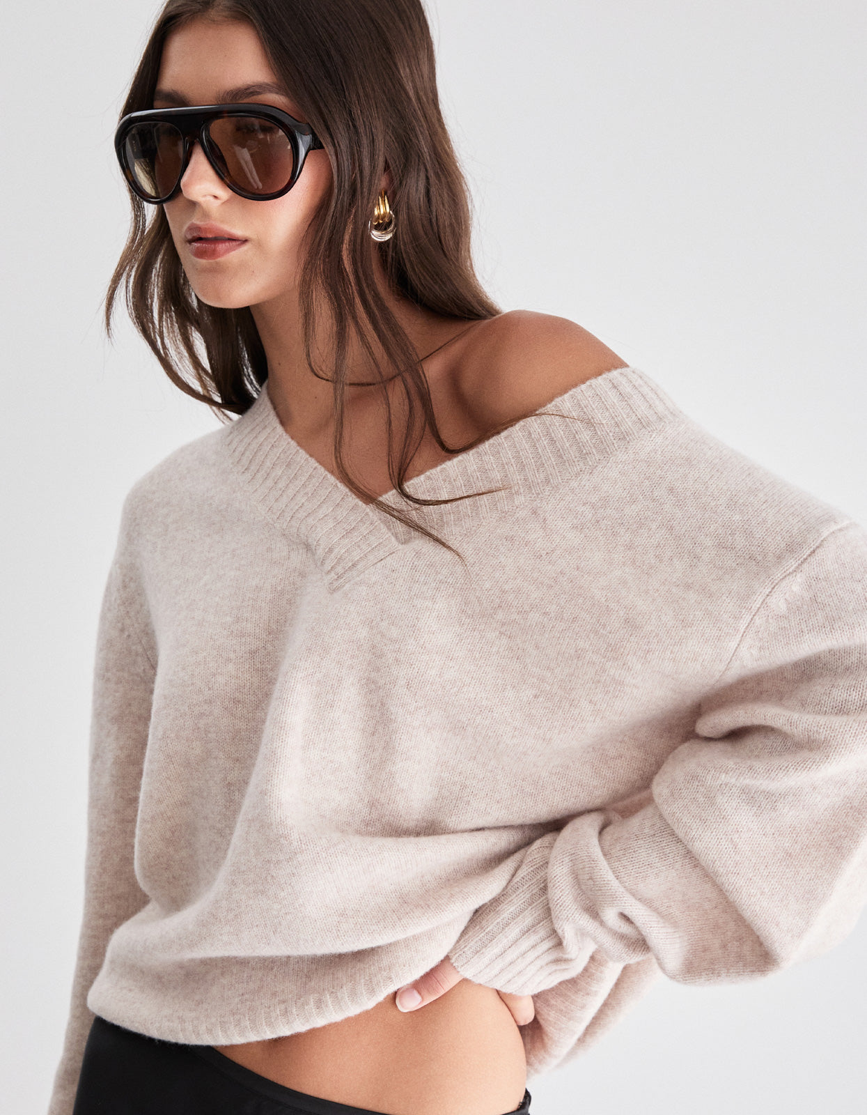Eliza Knit Crew - Oat
