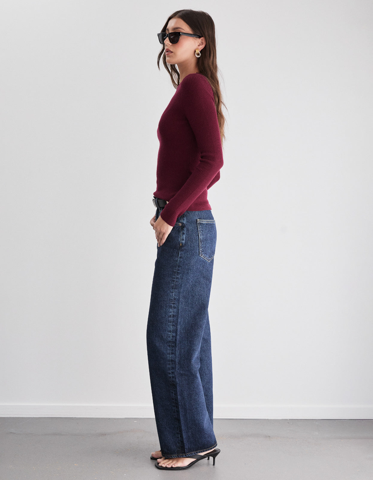 Wren L/S Knit - Burgundy