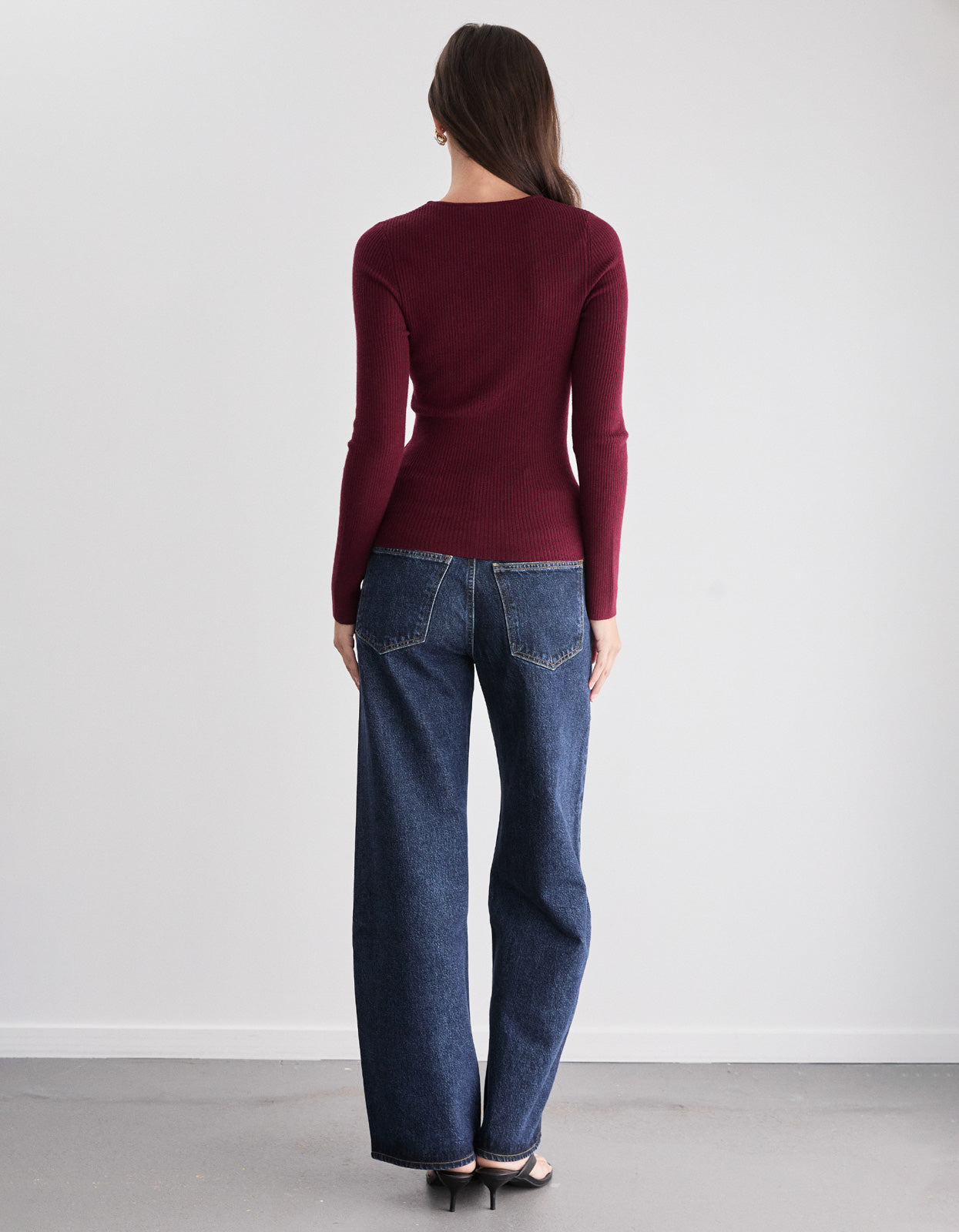 Wren L/S Knit - Burgundy