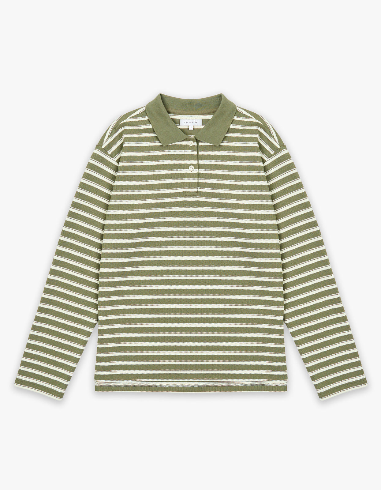 Saber L/S Polo Tee - Olive/Cream