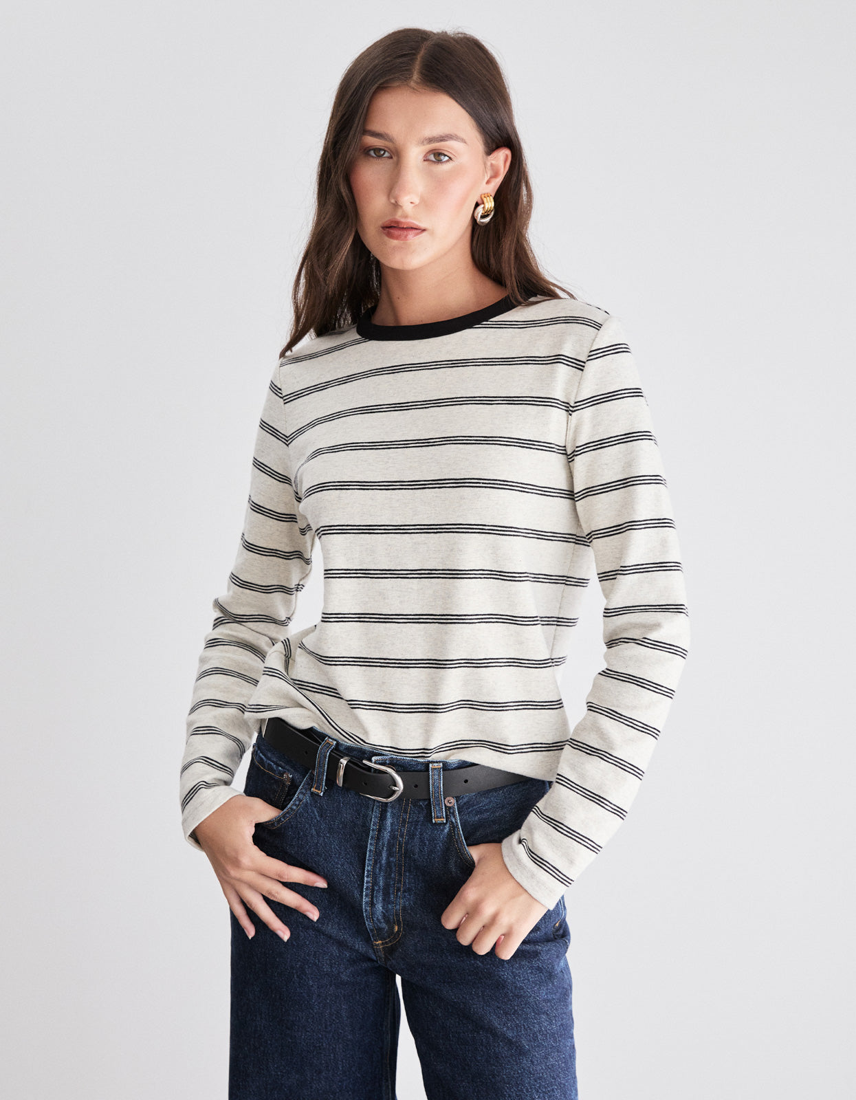 Cohen L/S Tee - Oat Stripe