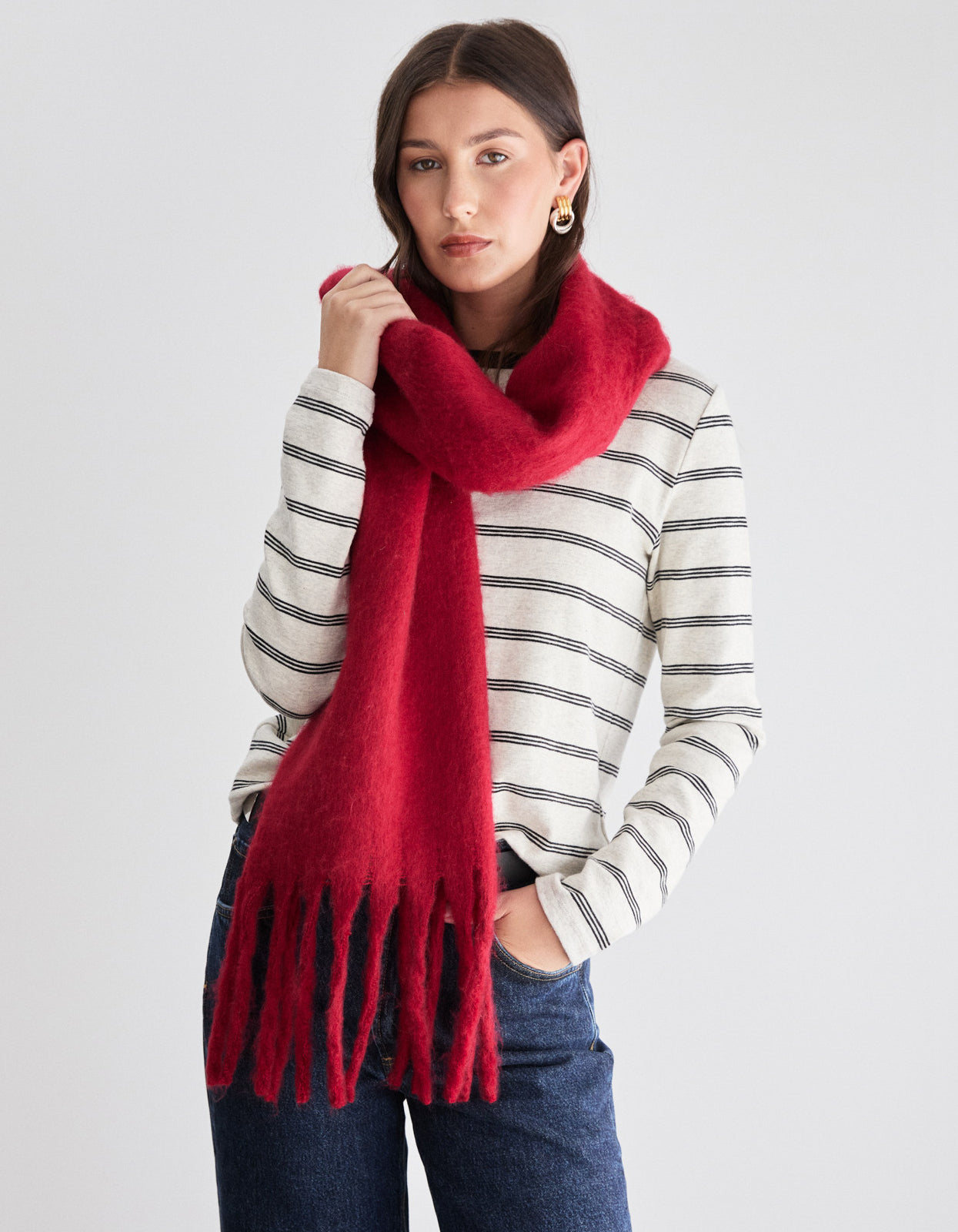 Laurel Chunky Scarf - Burgundy