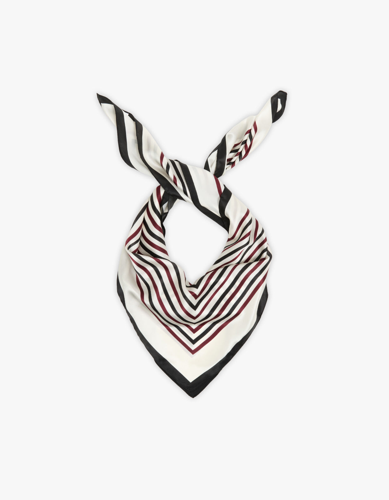Stripe Silk Scarf - Ivory