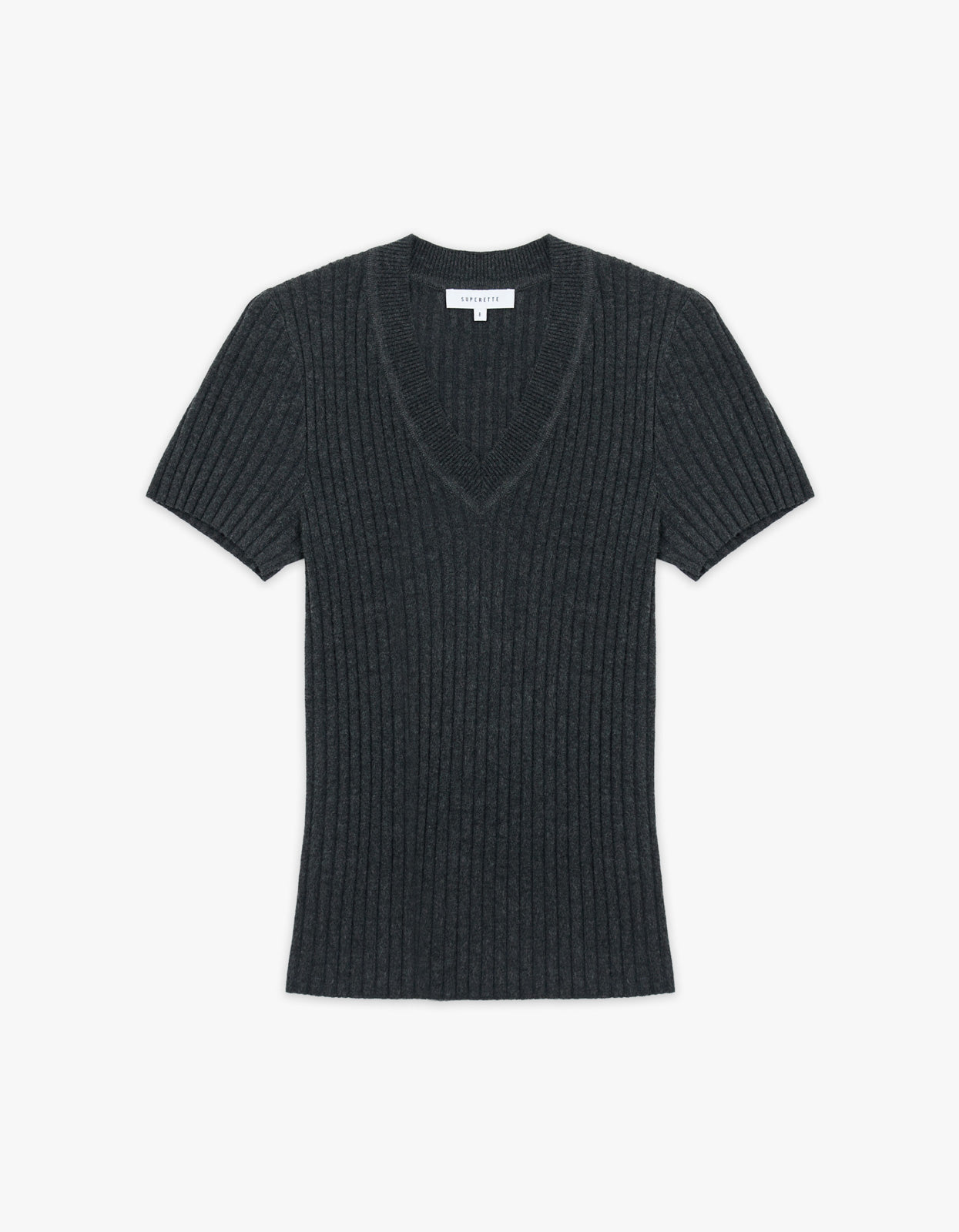 Hollie Knit Tee - Charcoal