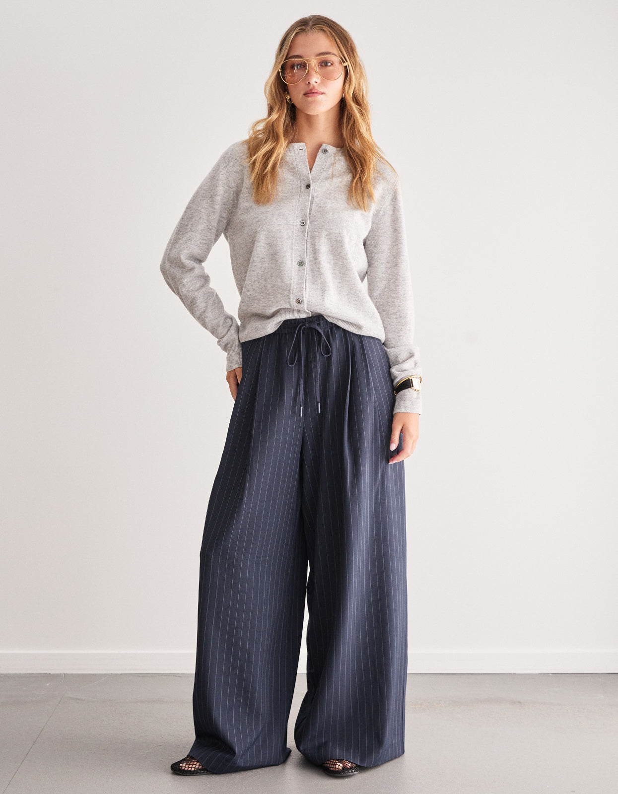 Shelly Pant - Navy Stripe