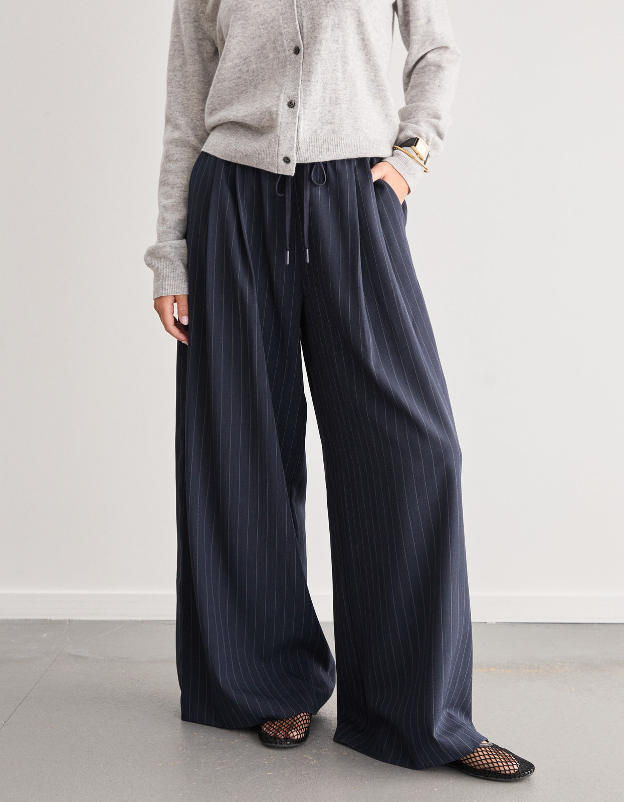 Shelly Pant - Navy Stripe