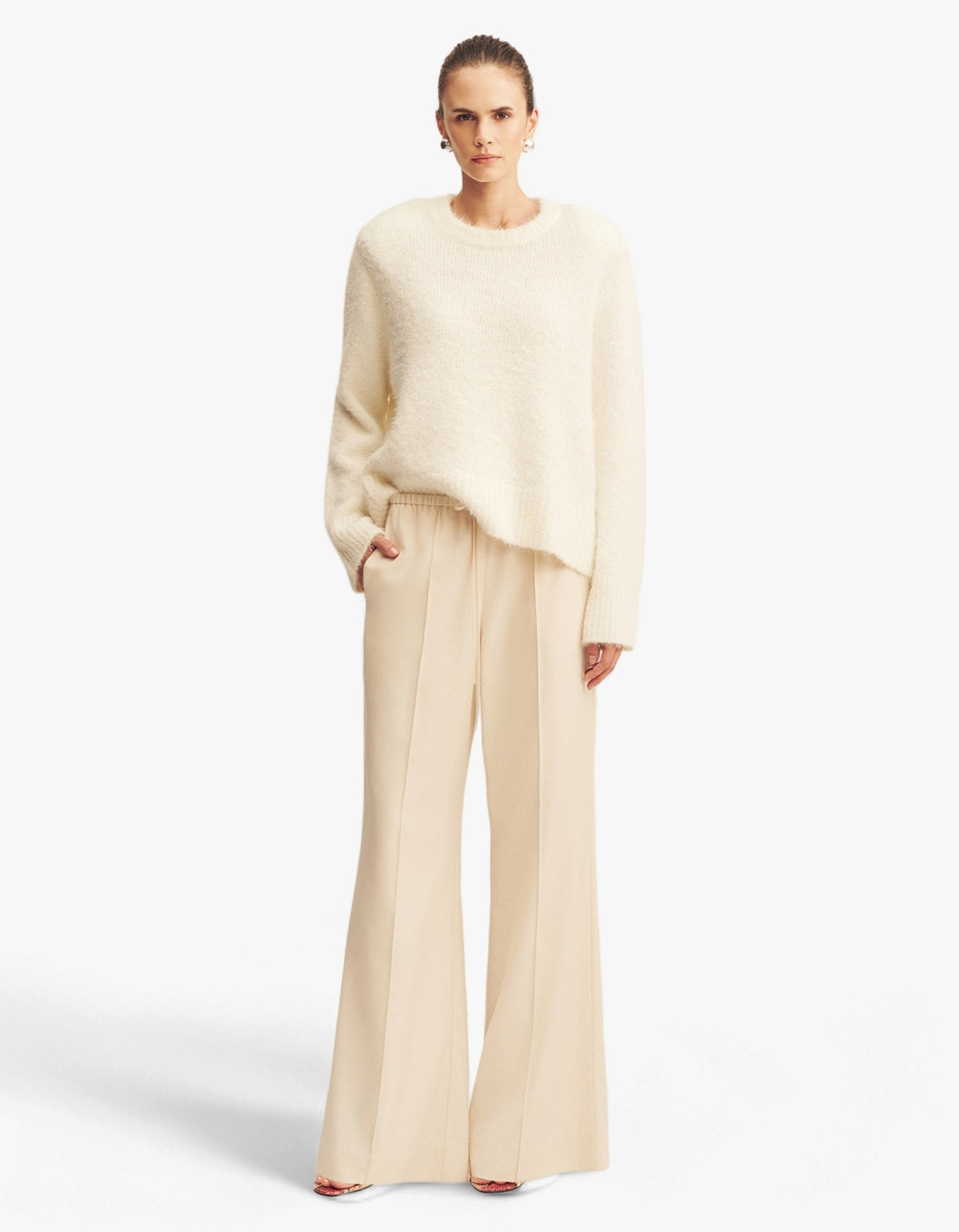 Asher Drawstring Pant - White Swan